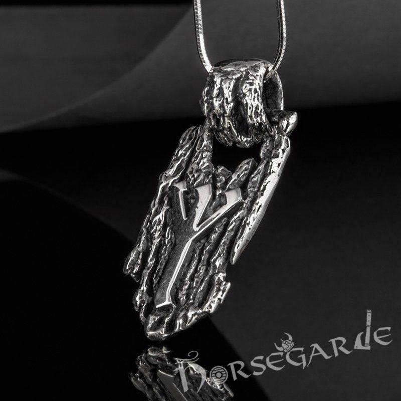 Handcrafted Druid Algiz Pendant - Sterling Silver - Norsegarde