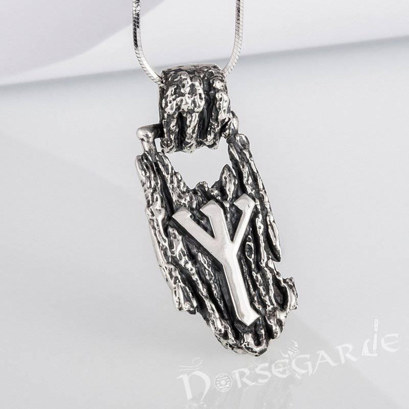 Handcrafted Druid Algiz Pendant - Sterling Silver - Norsegarde
