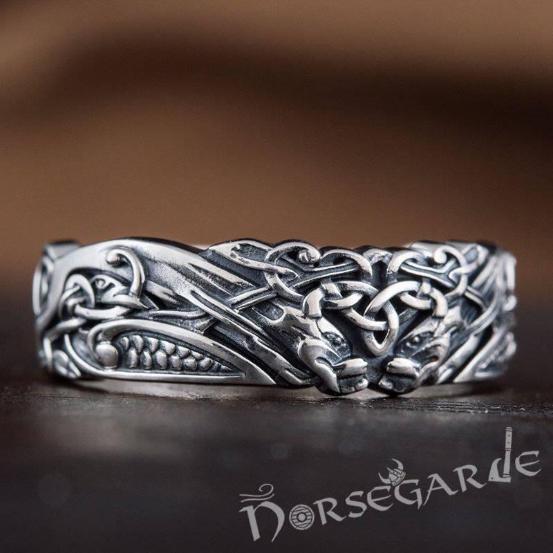 Handcrafted Druid Ornamental Band - Sterling Silver - Norsegarde