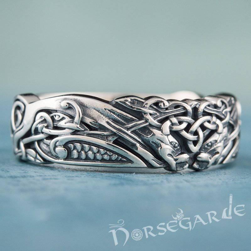 Handcrafted Druid Ornamental Band - Sterling Silver - Norsegarde