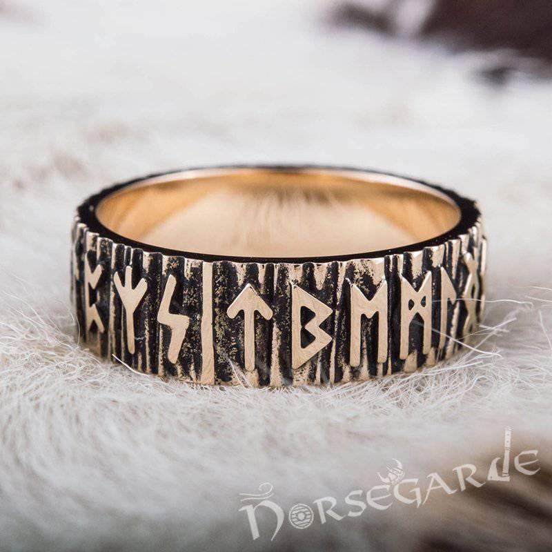 Handcrafted Elder Futhark Runic Band - Bronze - Norsegarde