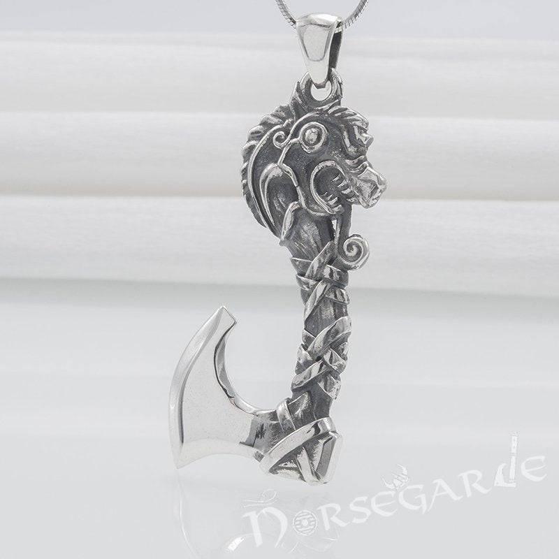 Handcrafted Fafnir's Axe Pendant - Sterling Silver - Norsegarde