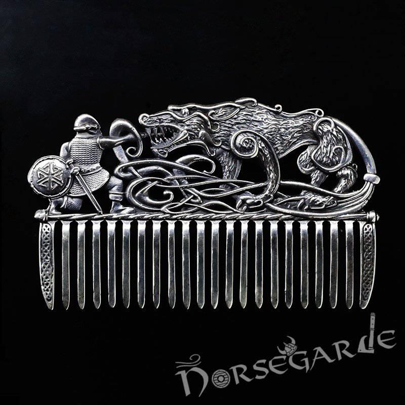 Handcrafted Fenrir Beard Comb - Sterling Silver - Norsegarde