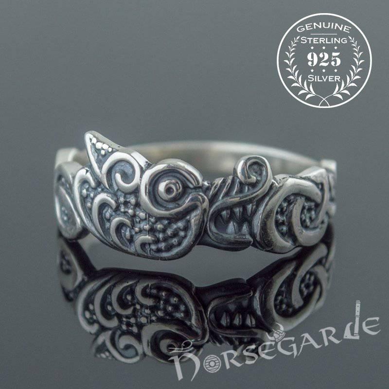 Handcrafted Fenrir Ouroboros Band - Sterling Silver - Norsegarde