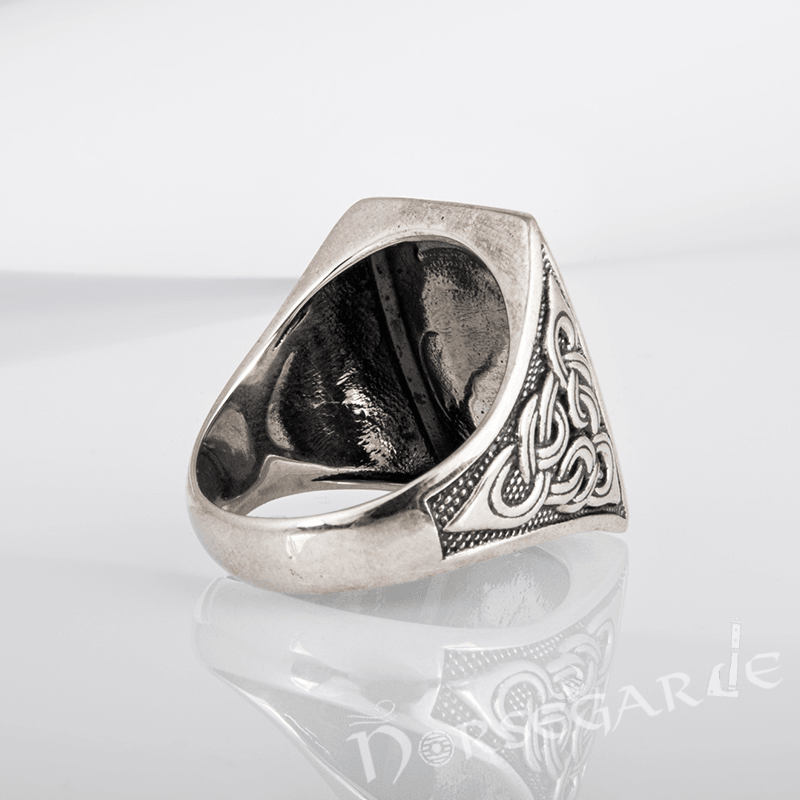 Handcrafted Fenrir Signet Ring - Sterling Silver - Norsegarde