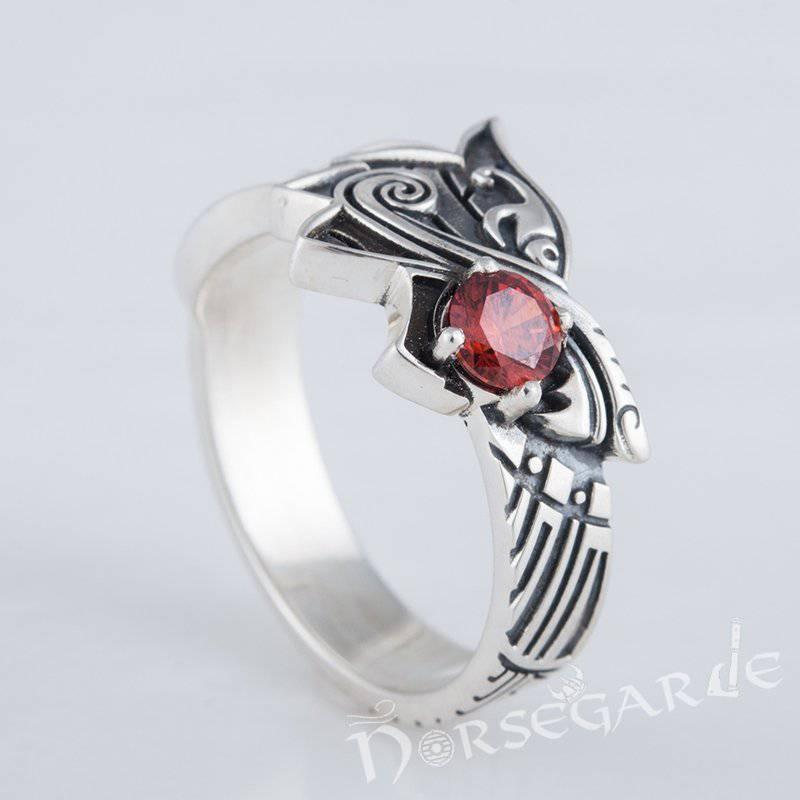 Handcrafted Fenrir Sun Eater Ring - Sterling Silver - Norsegarde