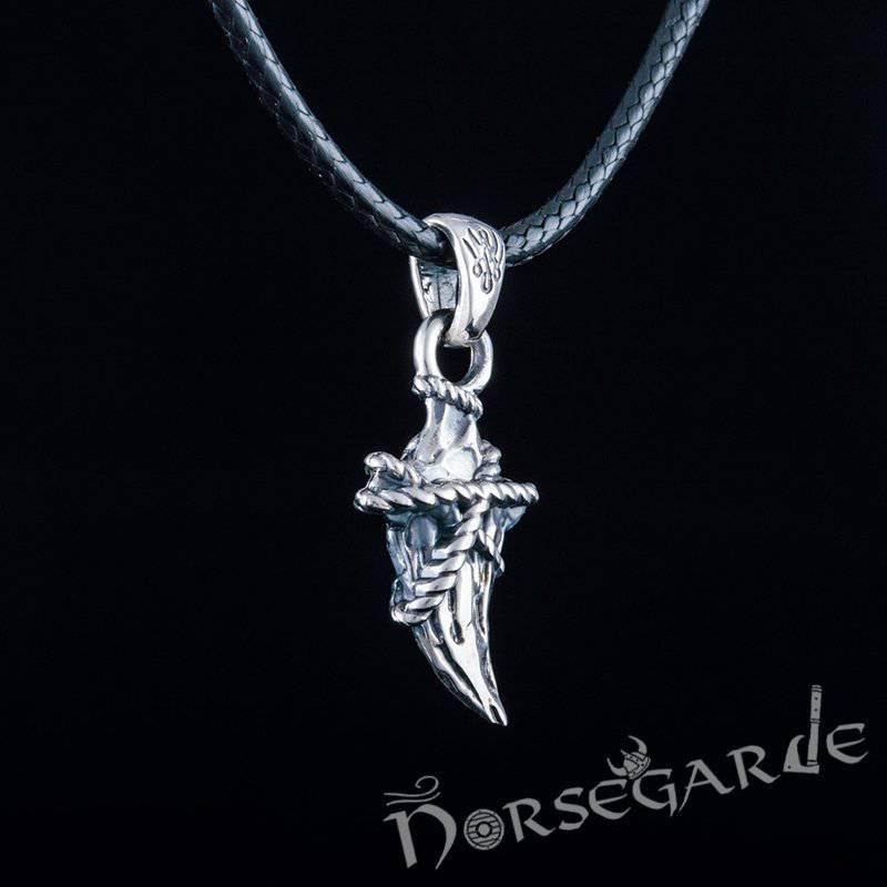 Handcrafted Fenrir Wolf Fang Pendant - Sterling Silver - Norsegarde