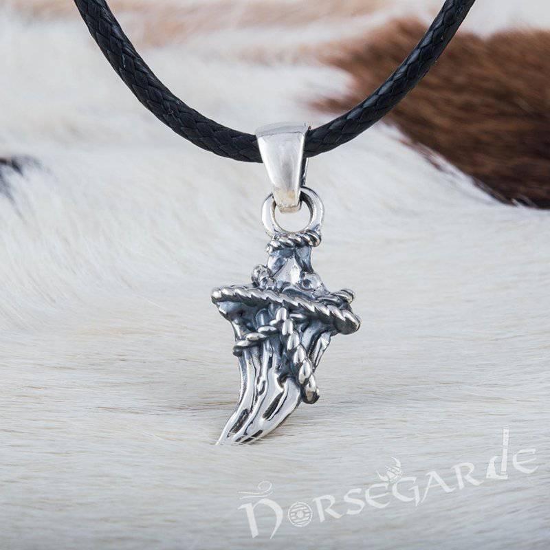 Handcrafted Fenrir Wolf Fang Pendant - Sterling Silver - Norsegarde