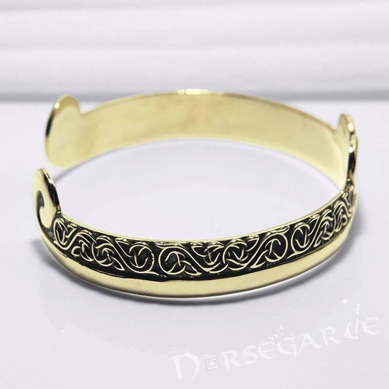 Handcrafted Floral Pattern Arm Ring - Bronze - Norsegarde