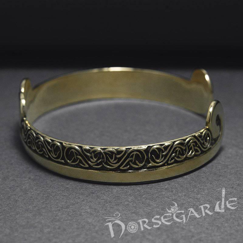 Handcrafted Floral Pattern Arm Ring - Bronze - Norsegarde