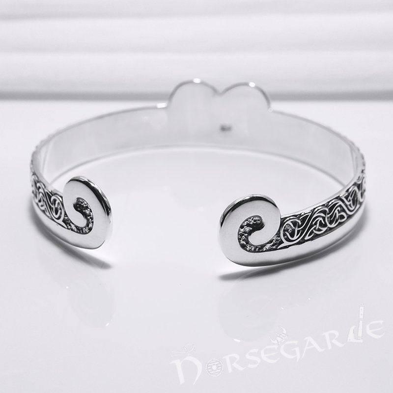 Handcrafted Floral Pattern Arm Ring - Sterling Silver - Norsegarde