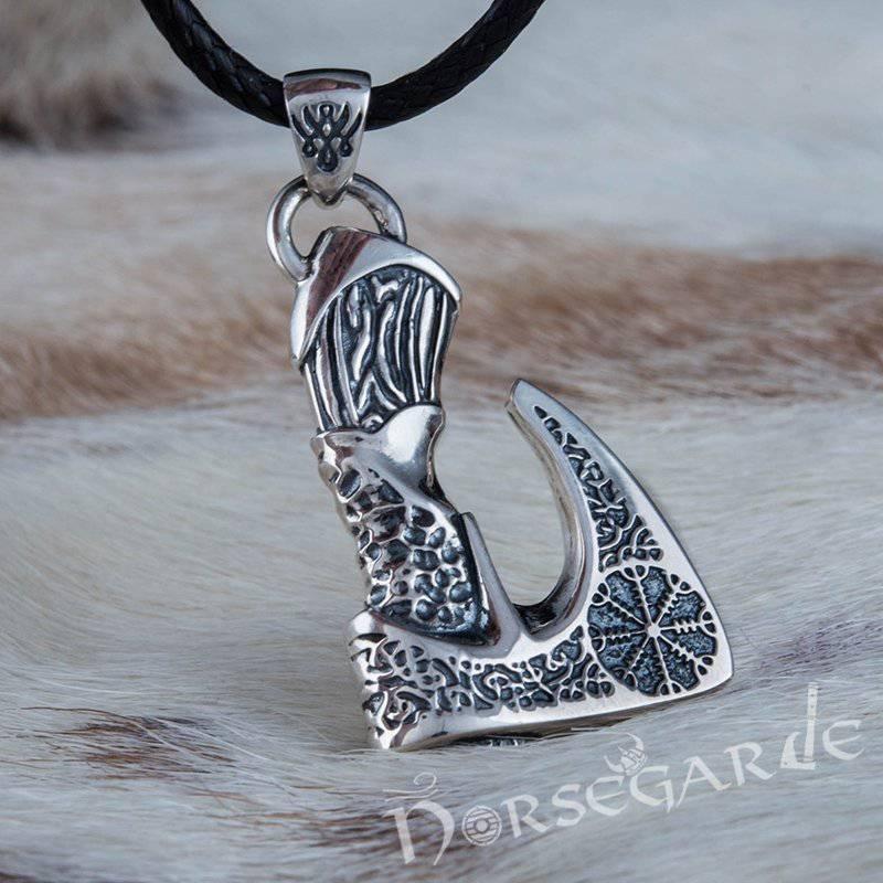 Handcrafted Helm of Awe Axe Pendant - Sterling Silver - Norsegarde