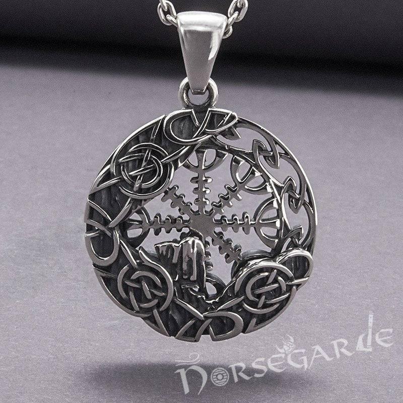 Handcrafted Helm of Awe Compass Amulet - Sterling Silver - Norsegarde