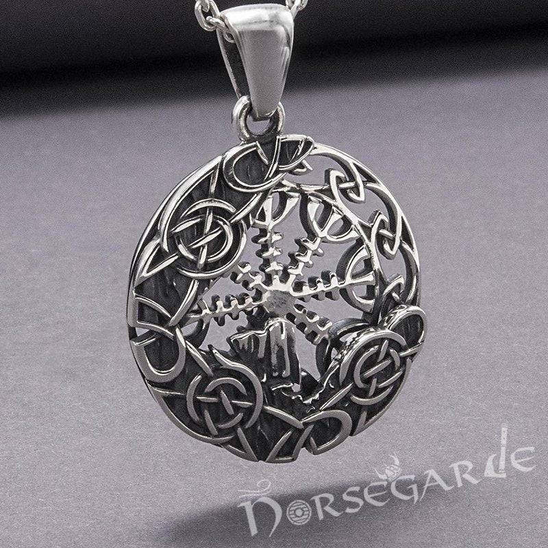 Handcrafted Helm of Awe Compass Amulet - Sterling Silver - Norsegarde
