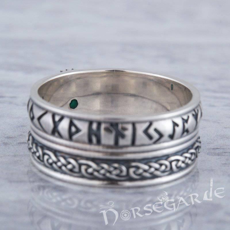 Handcrafted Helm of Awe Runic Band - Sterling Silver - Norsegarde