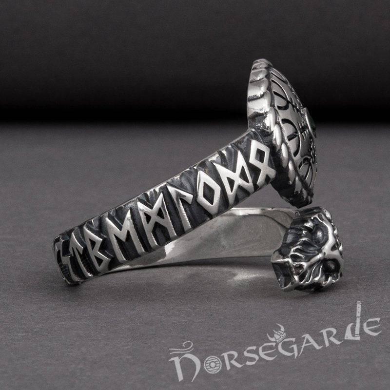 Handcrafted Helm of Awe Serpent Band - Sterling Silver - Norsegarde