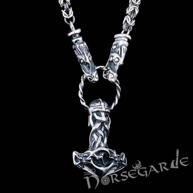 Handcrafted King's Chain with Mjölnir - Sterling Silver - Norsegarde