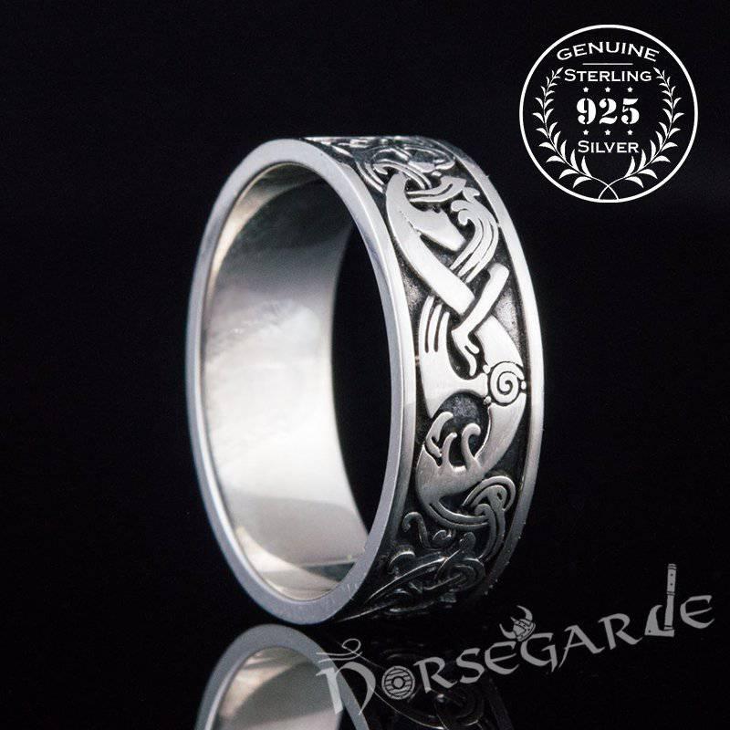 Handcrafted Late Urnes Ornamental Band - Sterling Silver - Norsegarde