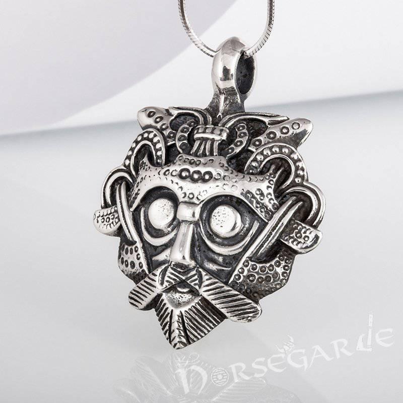 Handcrafted Loki's Mask Amulet - Sterling Silver - Norsegarde