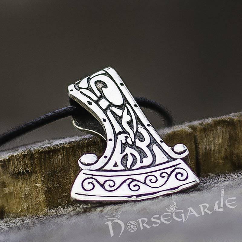 Handcrafted Miniature Perun's Axe Pendant - Sterling Silver - Norsegarde