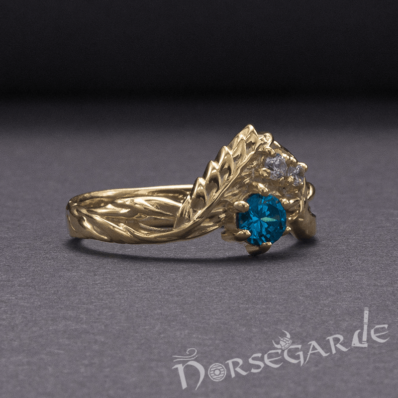 Handcrafted Nature's Bounty Ring - Gold with Sapphire & Diamonds - Norsegarde