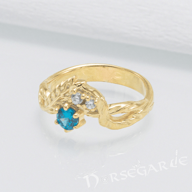 Handcrafted Nature's Bounty Ring - Gold with Sapphire & Diamonds - Norsegarde