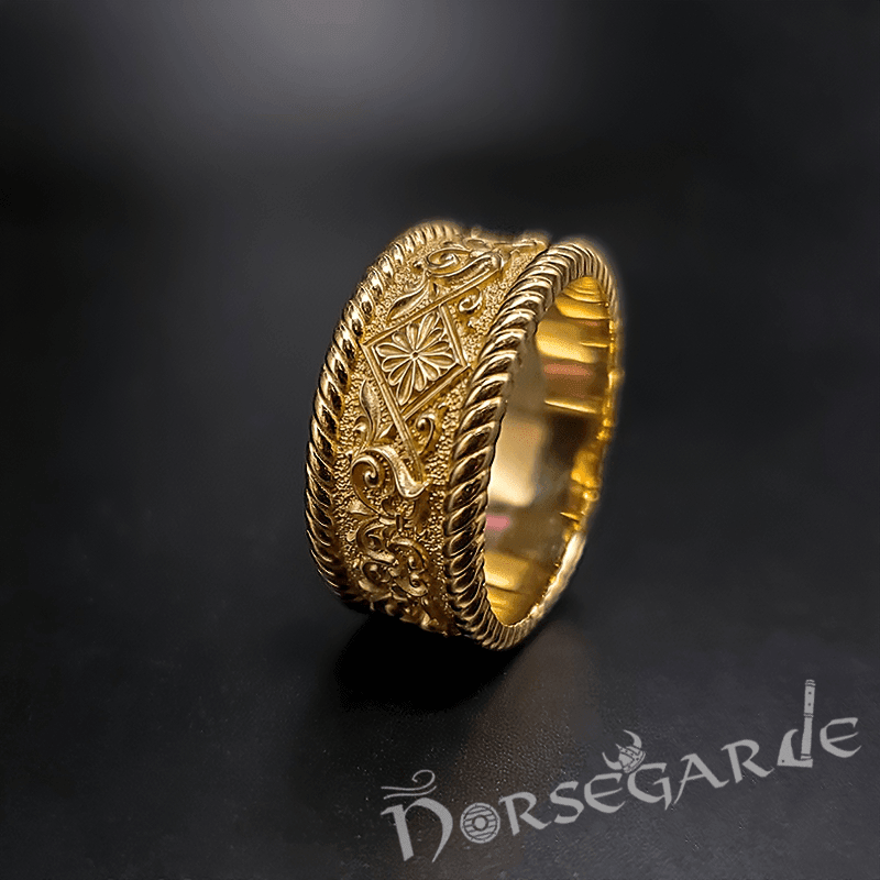 Handcrafted Norse Floral Ornament Band - Gold - Norsegarde