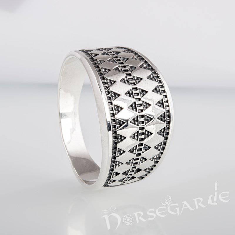 Handcrafted Norse Money Pattern Ring - Sterling Silver - Norsegarde