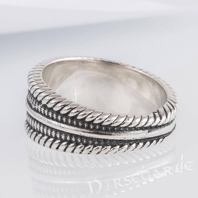 Handcrafted Norse Ornament Pattern Ring - Sterling Silver - Norsegarde