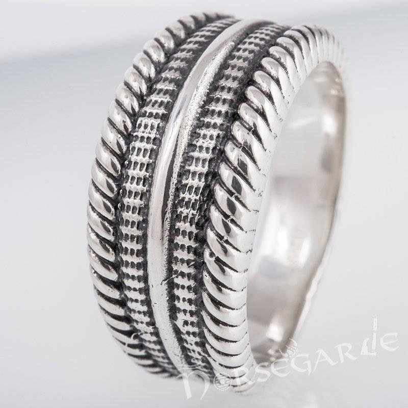 Handcrafted Norse Ornament Pattern Ring - Sterling Silver - Norsegarde