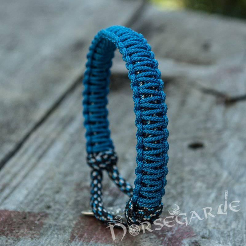 Handcrafted Ocean Paracord Bracelet with Axe Head - Sterling Silver