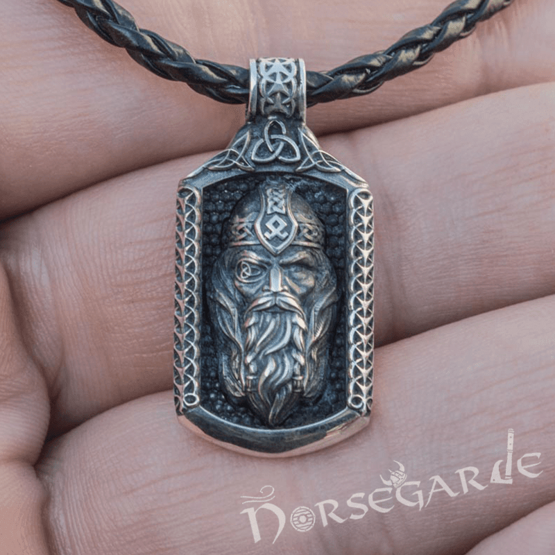Handcrafted One-Eyed Odin Pendant - Sterling Silver - Norsegarde