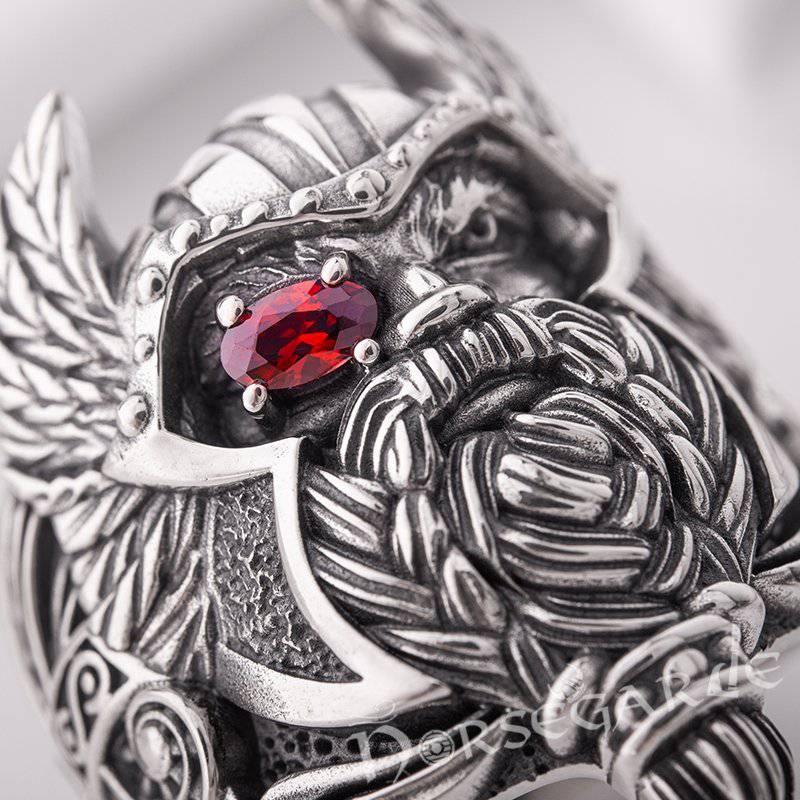 Handcrafted One-Eyed Odin Ring - Sterling Silver - Norsegarde