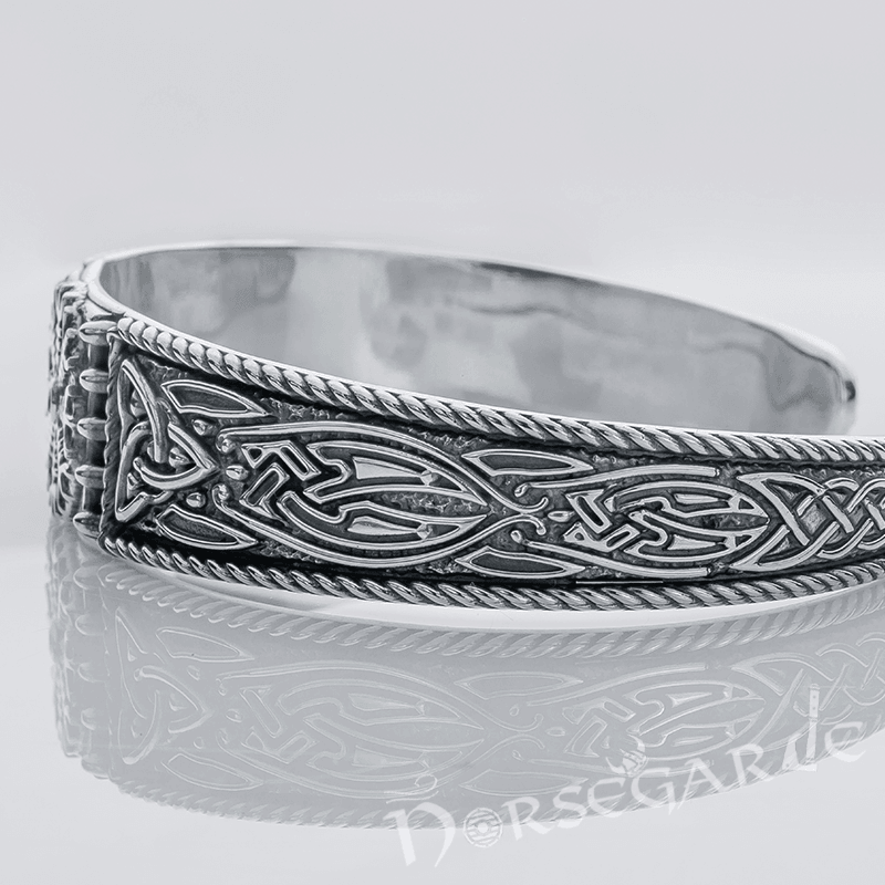 Handcrafted Ornamental Helm of Awe Arm Ring - Sterling Silver - Norsegarde