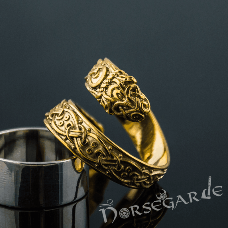 Handcrafted Ornamental Jormungandr Band - Gold - Norsegarde