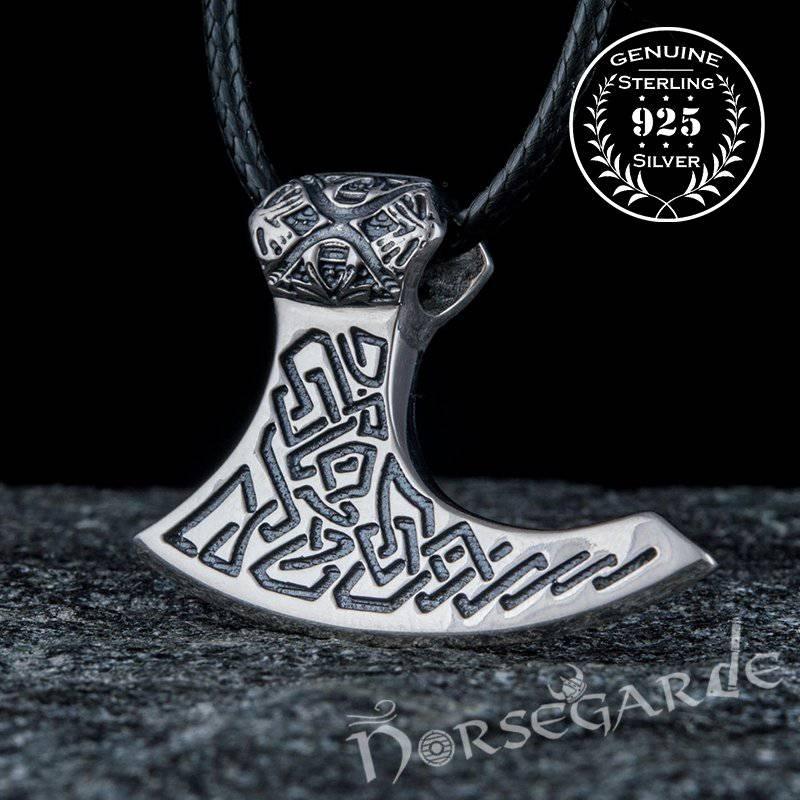 Handcrafted Perun's Axe Pendant - Sterling Silver - Norsegarde