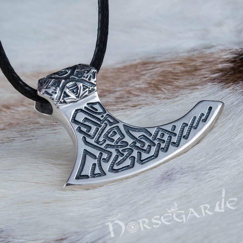 Handcrafted Perun's Axe Pendant - Sterling Silver - Norsegarde