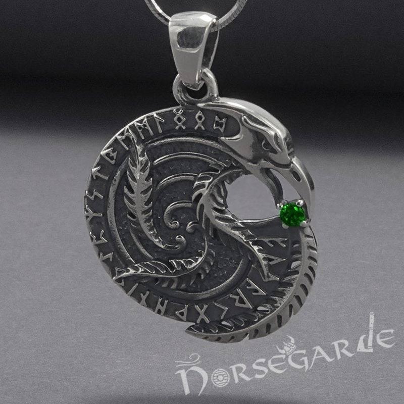 Handcrafted Raven's Wisdom Pendant - Sterling Silver - Norsegarde