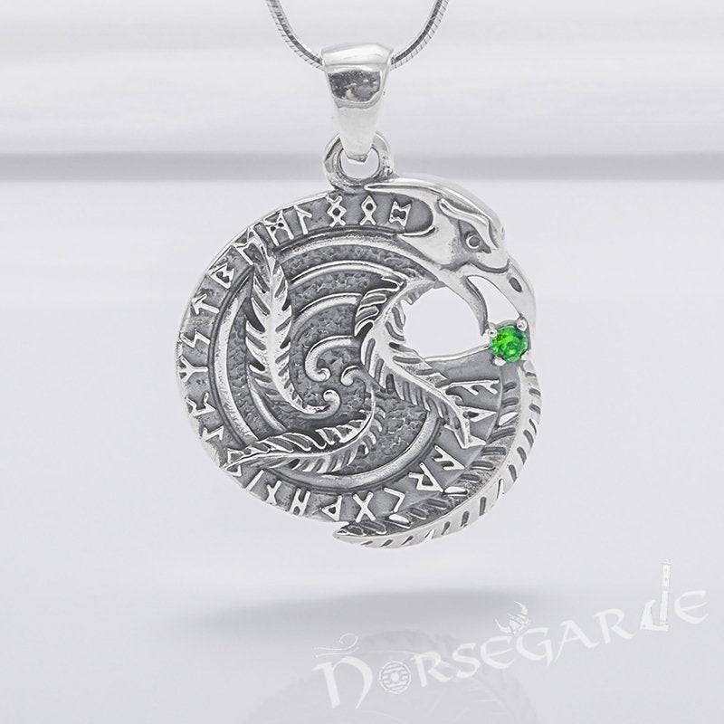Handcrafted Raven's Wisdom Pendant - Sterling Silver - Norsegarde