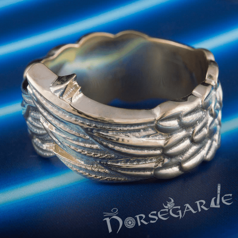 Handcrafted Raven Wing Ring - Gold - Norsegarde