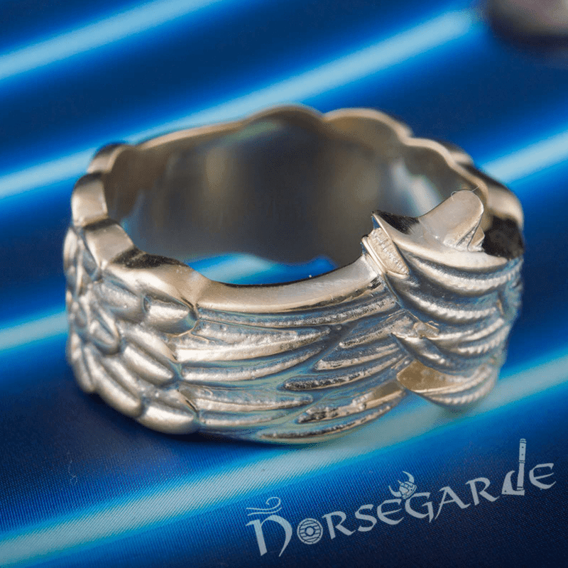 Handcrafted Raven Wing Ring - Gold - Norsegarde
