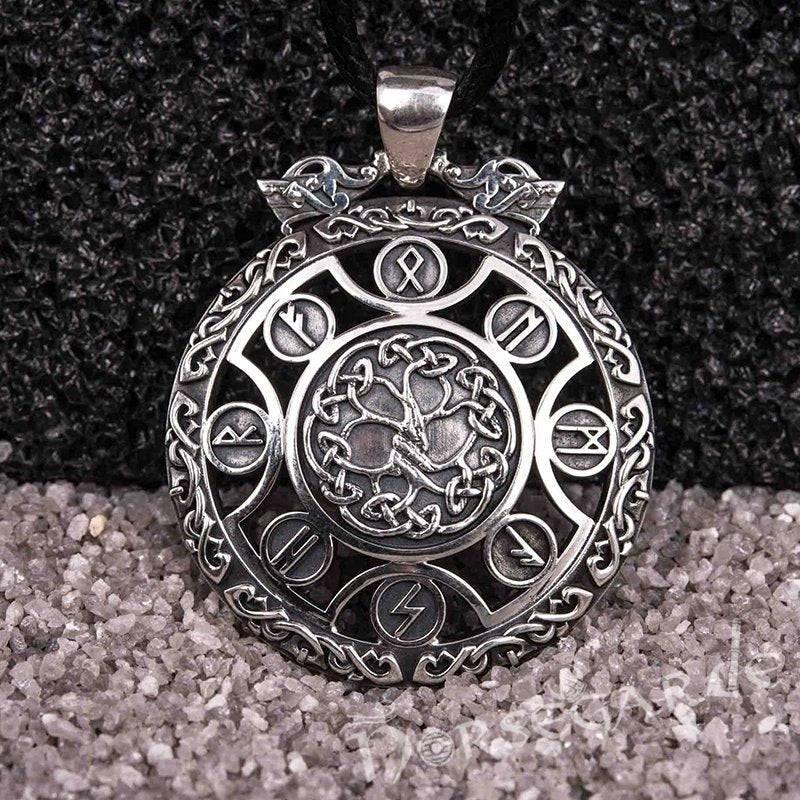 Handcrafted Rune Yggdrasil Amulet - Sterling Silver - Norsegarde