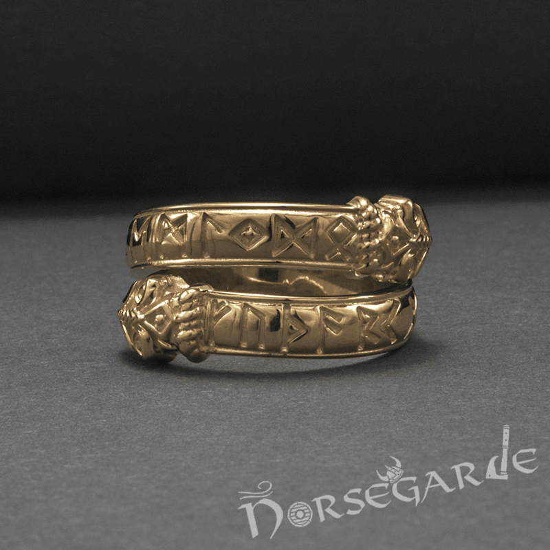 Handcrafted Runic Jormungandr Band - Gold - Norsegarde