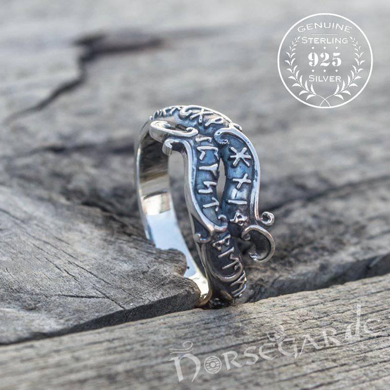 Handcrafted Seafarer's Runic Band - Sterling Silver - Norsegarde