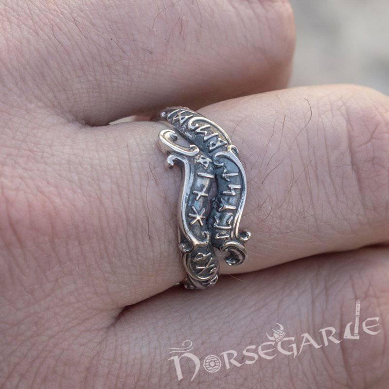 Handcrafted Seafarer's Runic Band - Sterling Silver - Norsegarde