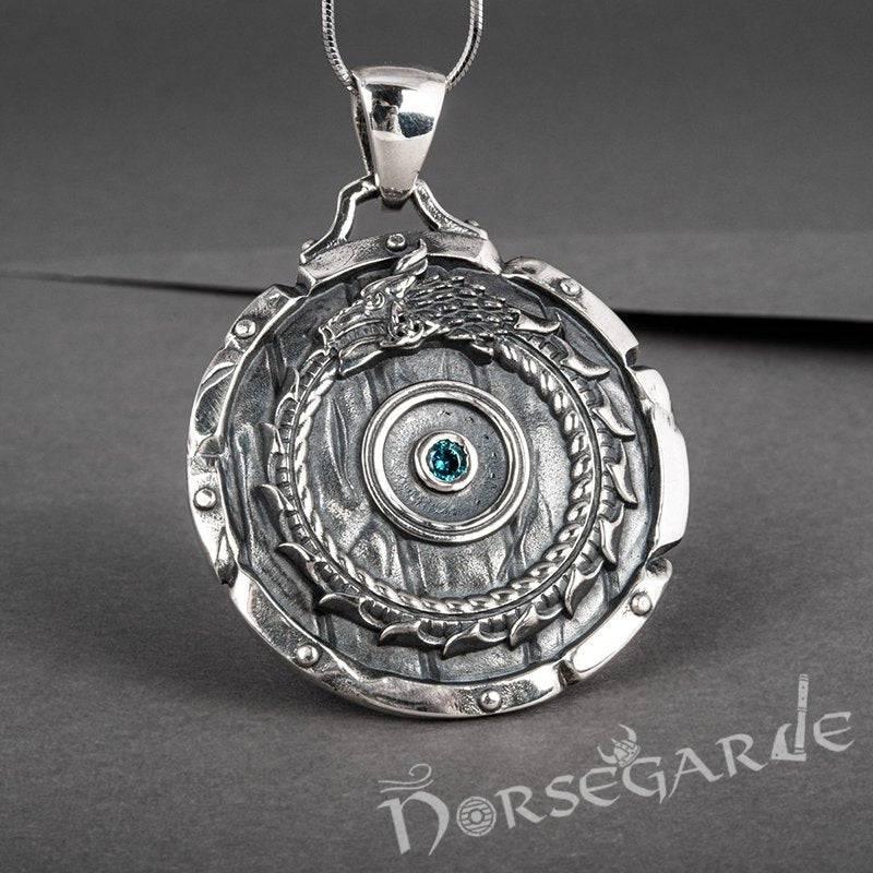 Handcrafted Serpent Shield Pendant - Sterling Silver - Norsegarde