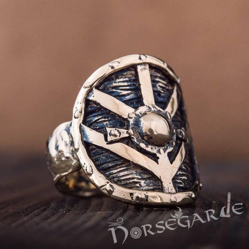Handcrafted Shield Signet Ring - Bronze - Norsegarde