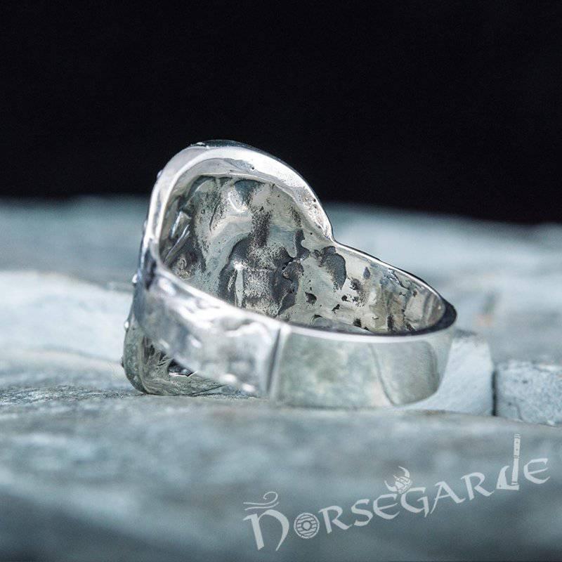 Handcrafted Shield Signet Ring - Sterling Silver - Norsegarde
