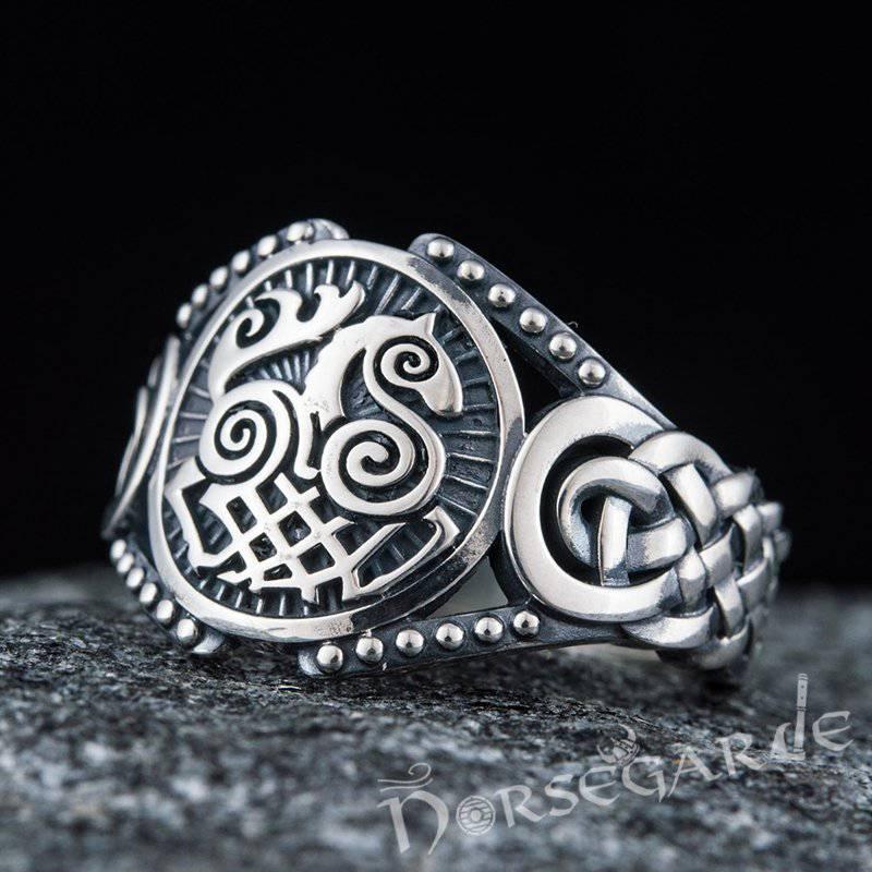 Handcrafted Sleipnir Braid Ornament Ring - Sterling Silver - Norsegarde
