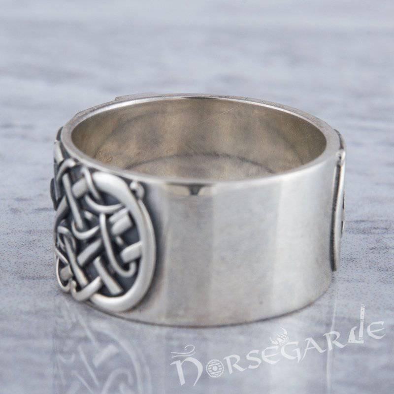 Handcrafted Sowilo Rune Urnes Ornament Band - Sterling Silver - Norsegarde